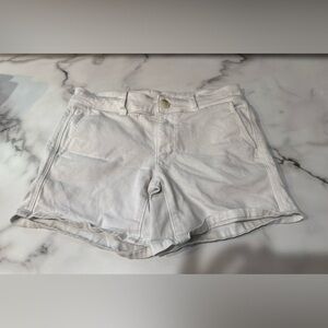 American Eagle Outfitters Super Stretch White Denim Shorts Size 4 Midi Women EUC